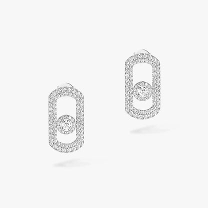 [Triumph Jewelry]So Move Pave_-Set Diamond Earrings in Silver