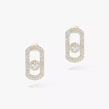 [Triumph Jewelry]So Move Pave_-Set Diamond Earrings in Silver
