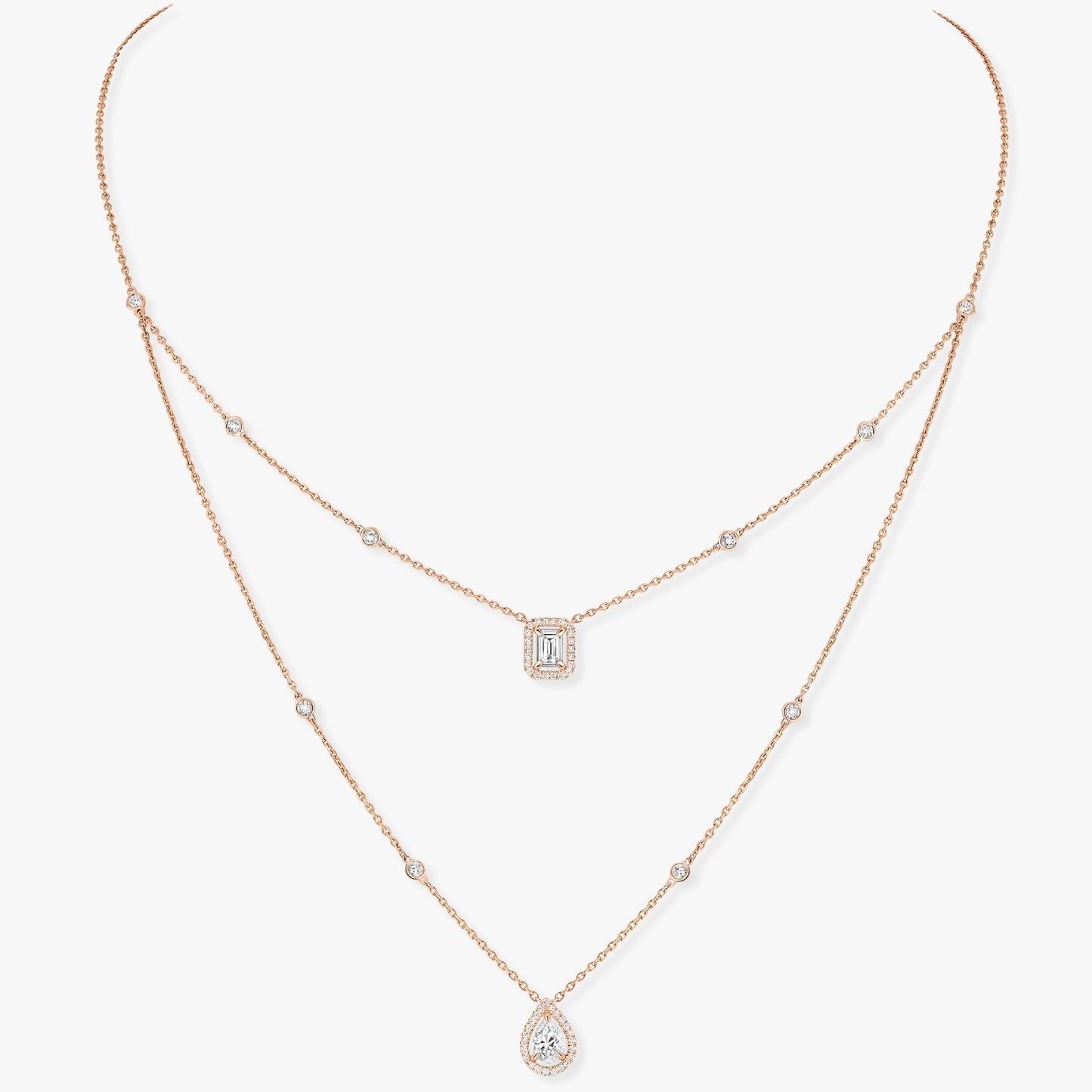 [Triumph Jewelry]MY TWIN 2 ROW DIAMOND NECKLACE