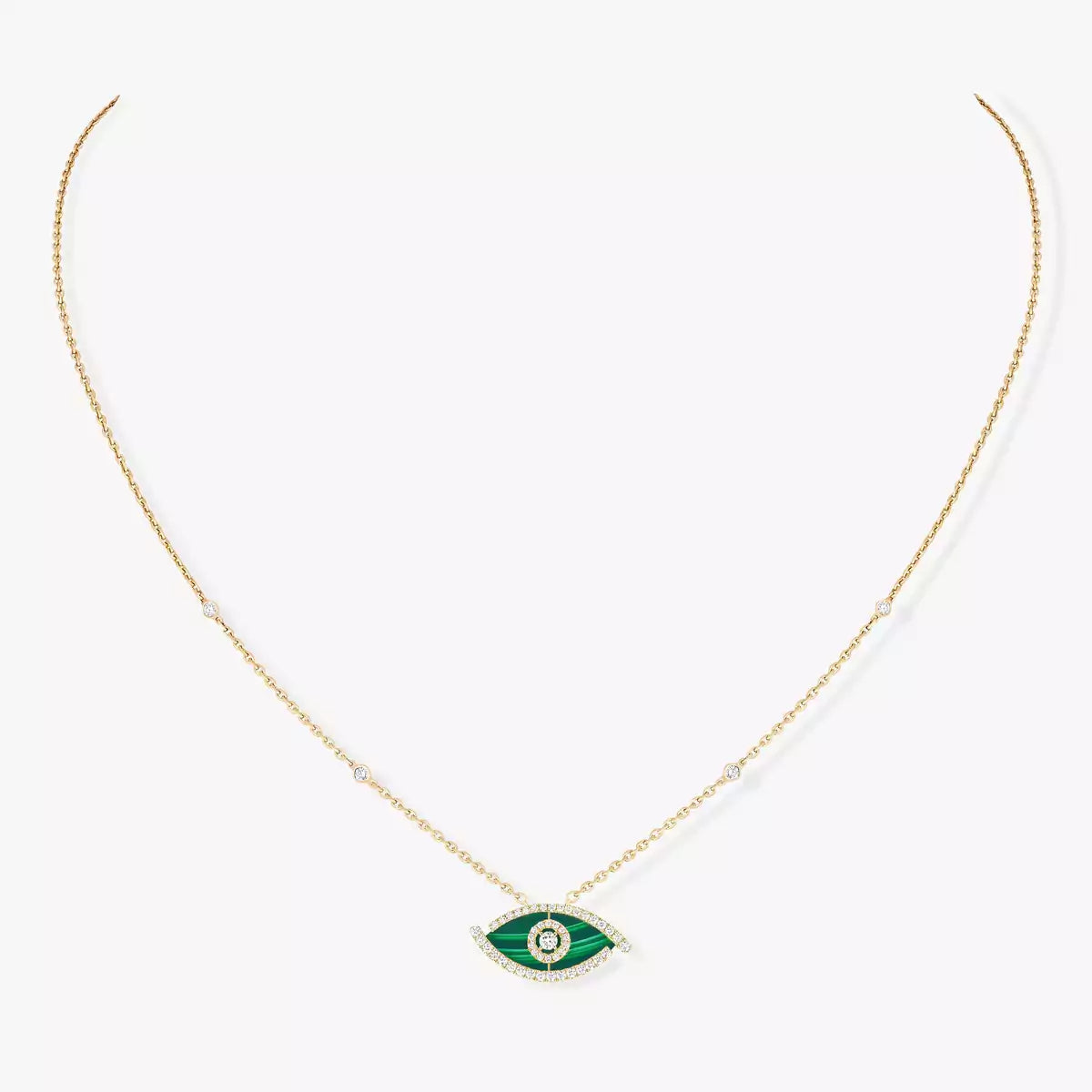 [Triumph Jewelry]Lucky Eye Diamond Necklace in Rose Gold and Turquoise