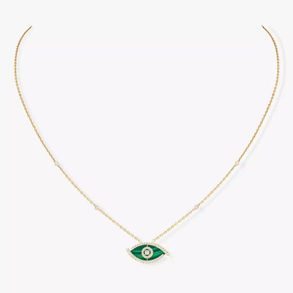 [Triumph Jewelry]Lucky Eye Diamond Necklace in Rose Gold and Turquoise