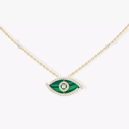 [Triumph Jewelry]Lucky Eye Diamond Necklace in Rose Gold and Turquoise