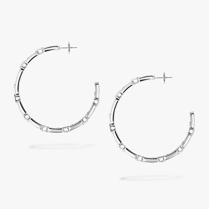 [[Triumph Jewelry]Move Link Diamond Hoop Earrings