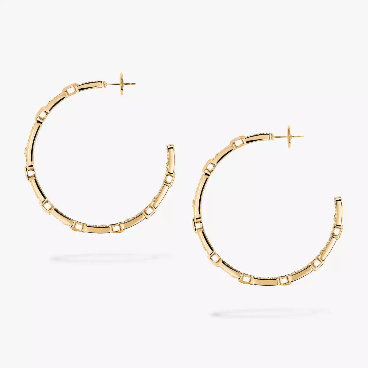 [[Triumph Jewelry]Move Link Diamond Hoop Earrings