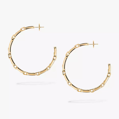 [[Triumph Jewelry]Move Link Diamond Hoop Earrings