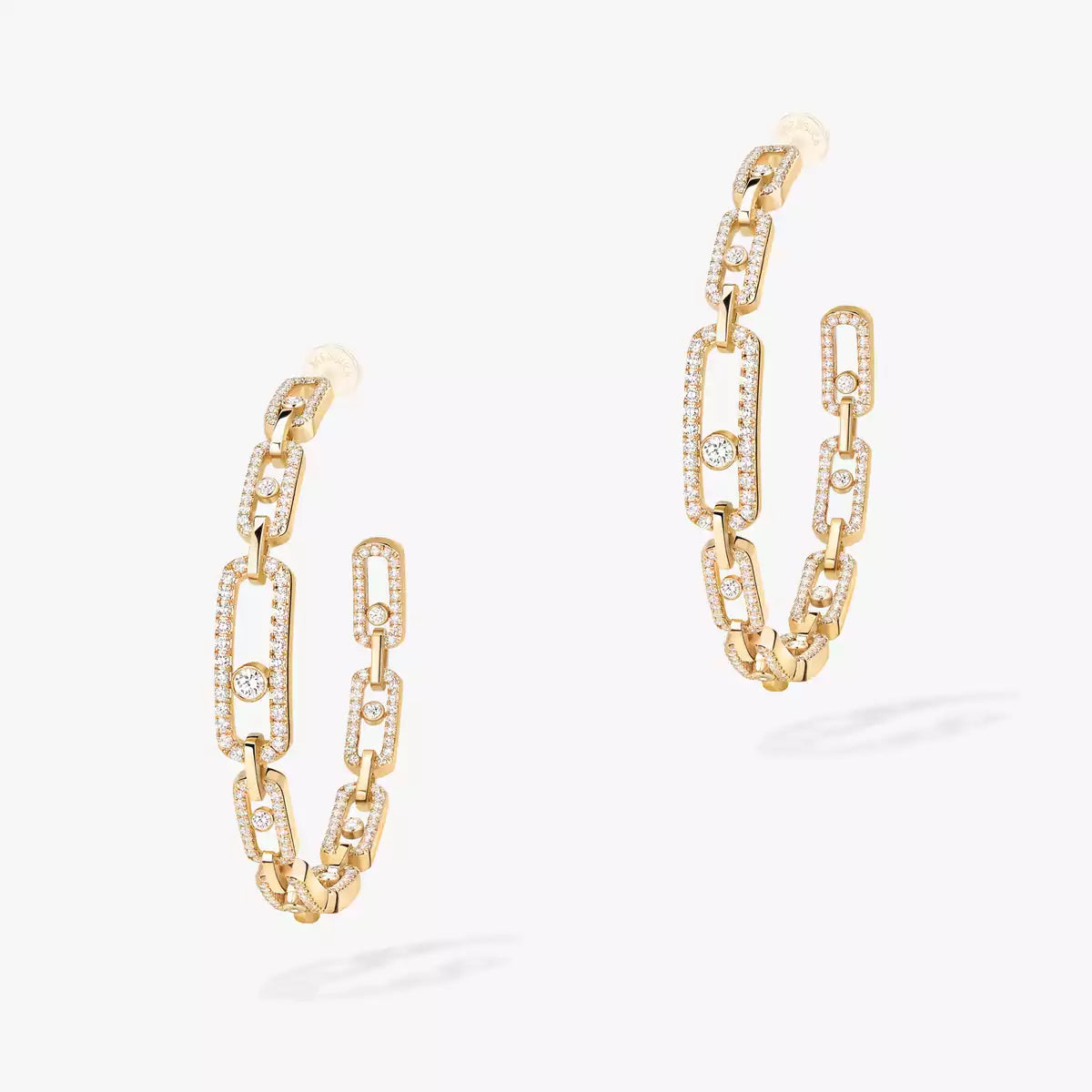 [[Triumph Jewelry]Move Link Diamond Hoop Earrings