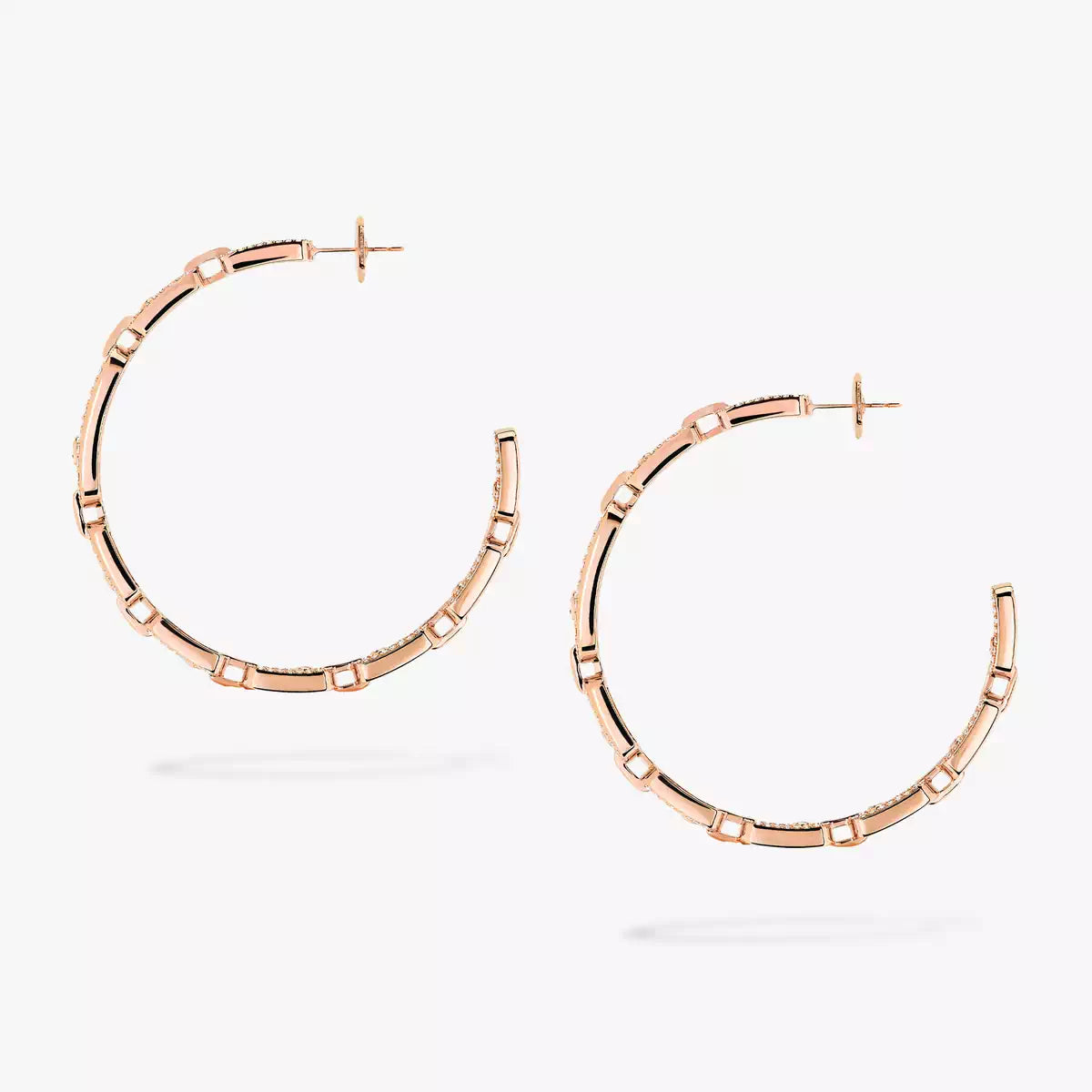 [[Triumph Jewelry]Move Link Diamond Hoop Earrings