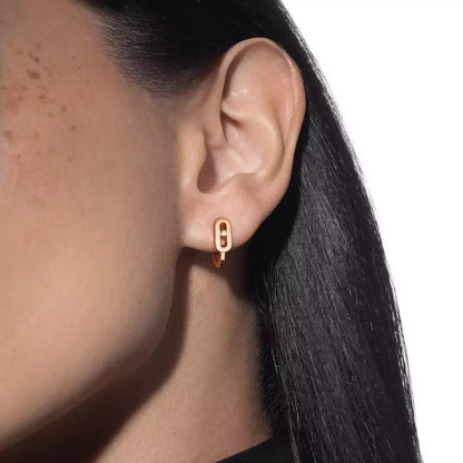 [Triumph Jewelry]Diamond Mini Hoop Earrings Move Classique