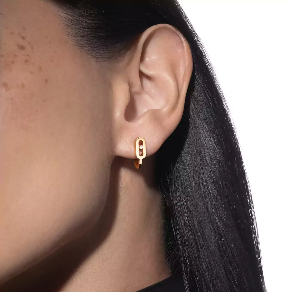 [Triumph Jewelry]Diamond Mini Hoop Earrings Move Classique