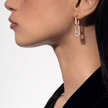 [Triumph Jewelry]Move Link Diamond Earrings