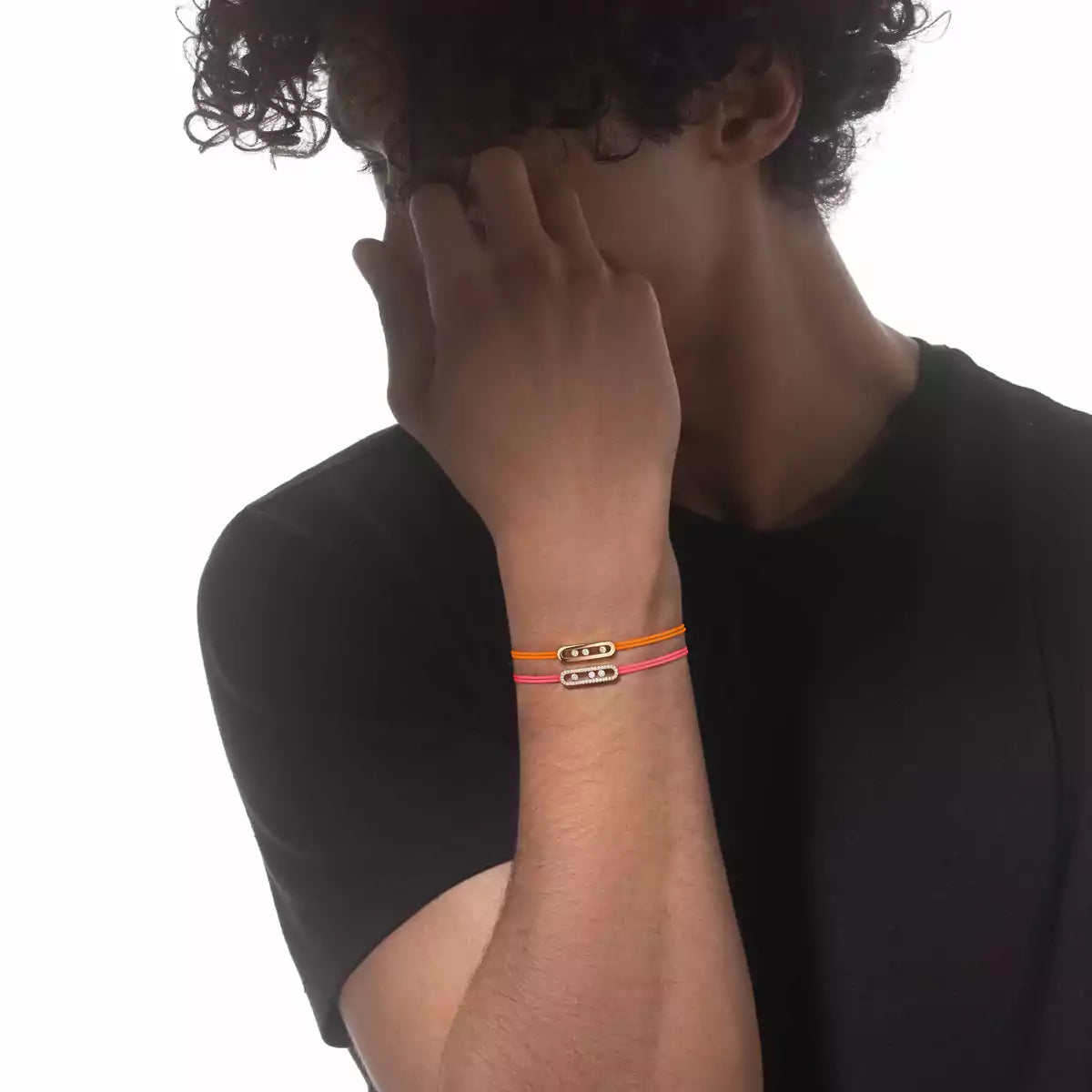 [Triumph Jewelry]Messika Care(s) pink cord pavé bracelet