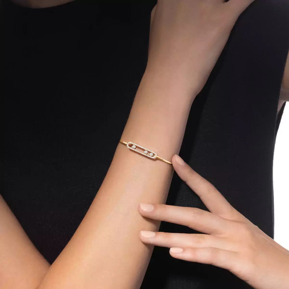 [Triumph Jewelry]Move Pavé Diamond Bangle Bracelet M