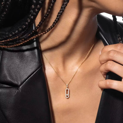 [Triumph Jewelry]Move Uno Diamond Necklace in Rose Gold