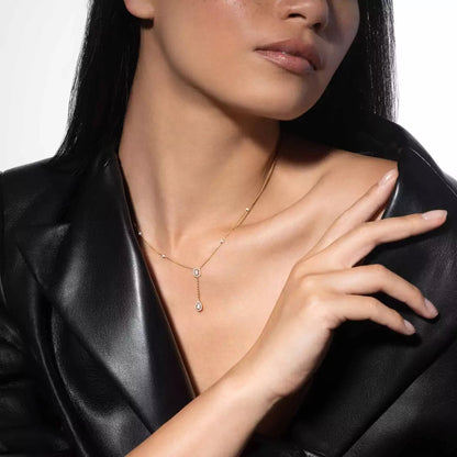 [Triumph Jewelry]Gold Diamond Tie Necklace