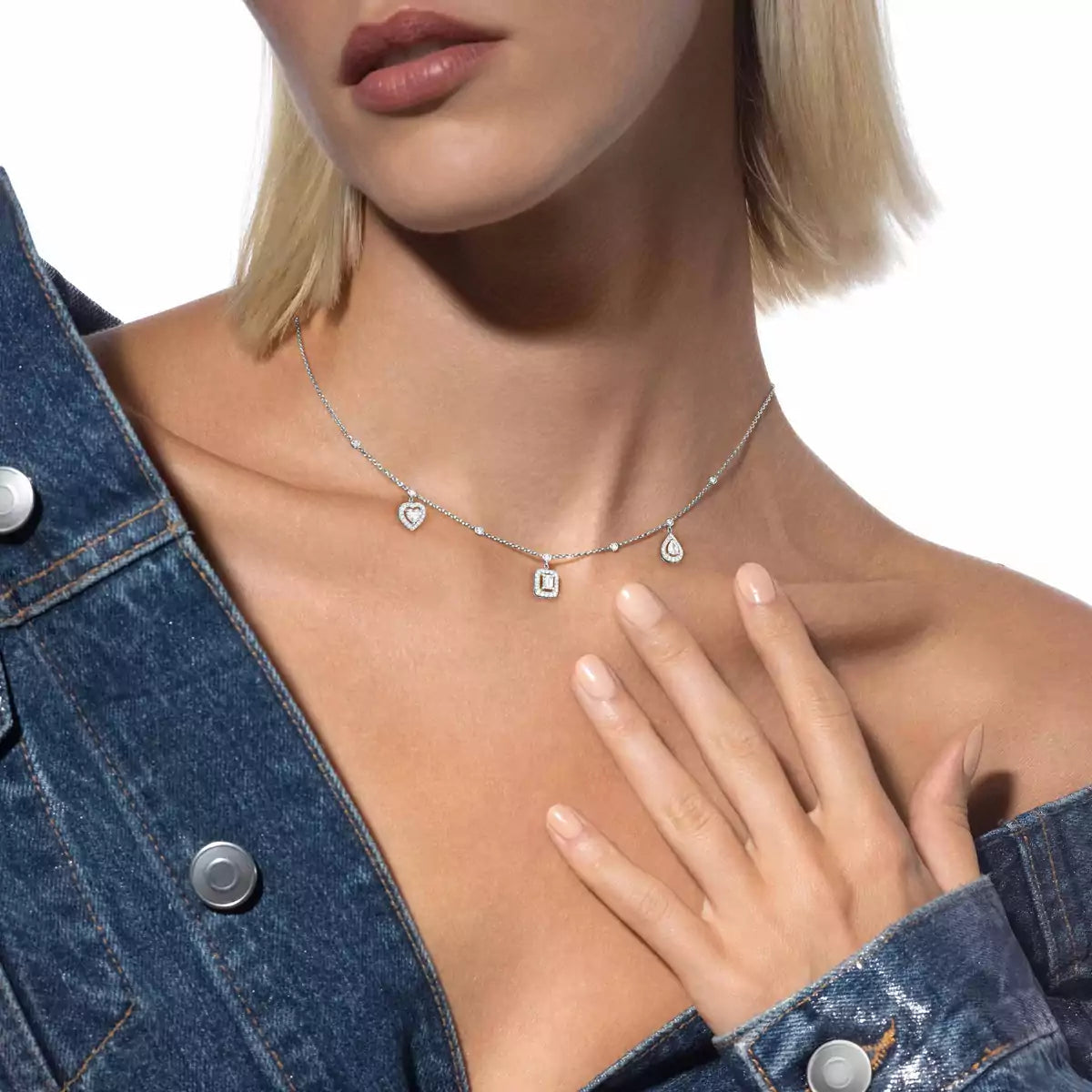 [Triumph Jewelry]My Twin Diamond Necklace in Silver