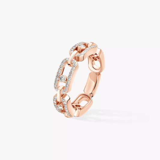 [Triumph Jewelry]Move Link Pave_-Set Diamond Ring in Gold