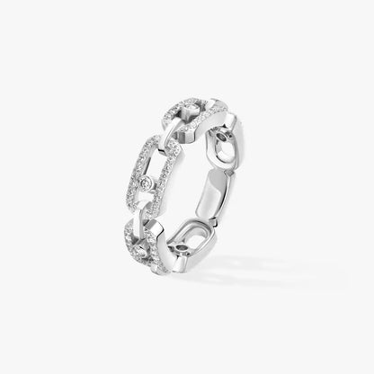 [Triumph Jewelry]Move Link Pave_-Set Diamond Ring in Gold