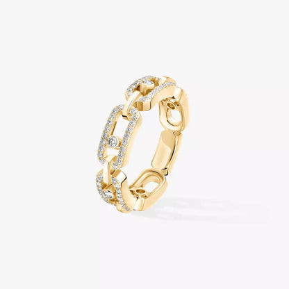 [Triumph Jewelry]Move Link Pave_-Set Diamond Ring in Gold