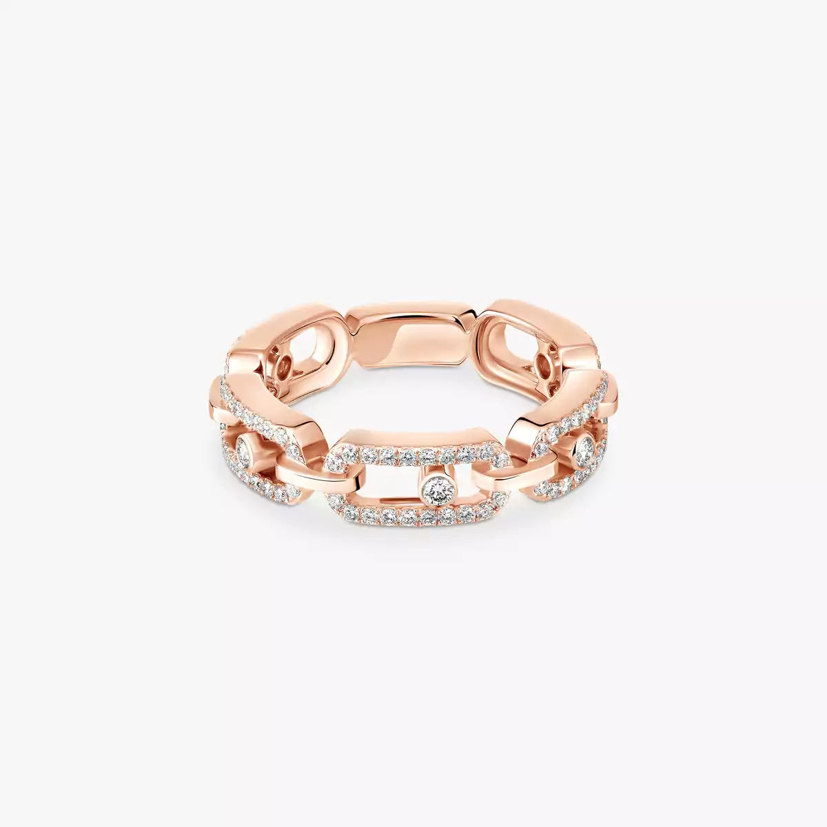 [Triumph Jewelry]Move Link Pave_-Set Diamond Ring in Gold