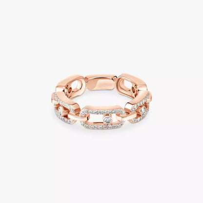 [Triumph Jewelry]Move Link Pave_-Set Diamond Ring in Gold