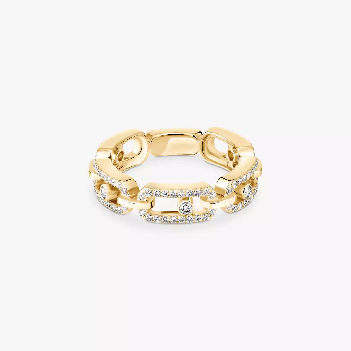 [Triumph Jewelry]Move Link Pave_-Set Diamond Ring in Gold