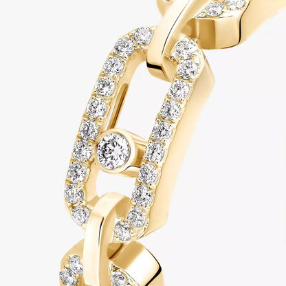 [Triumph Jewelry]Move Link Pave_-Set Diamond Ring in Gold