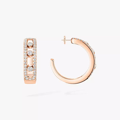 [Triumph Jewelry]Diamond Pave_ Hoop Earrings Move