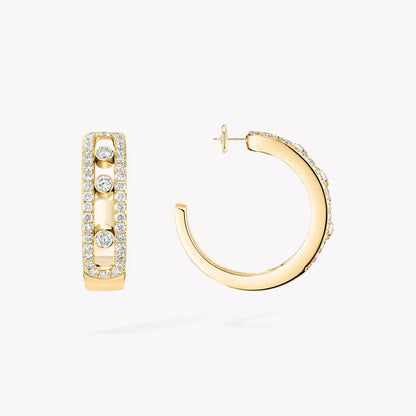 [Triumph Jewelry]Diamond Pave_ Hoop Earrings Move