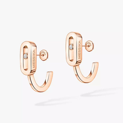 [Triumph Jewelry]Diamond Mini Hoop Earrings Move Classique