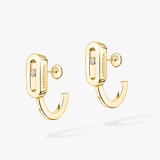 [Triumph Jewelry]Diamond Mini Hoop Earrings Move Classique