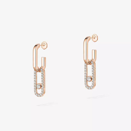 [Triumph Jewelry]Move Link Diamond Earrings