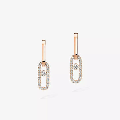 [Triumph Jewelry]Move Link Diamond Earrings