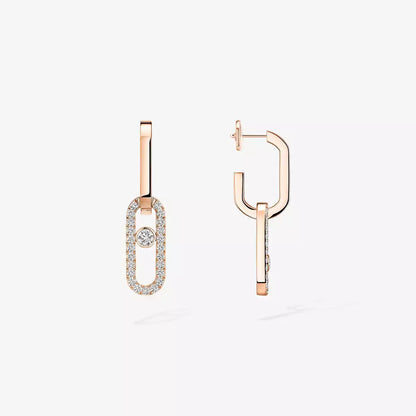 [Triumph Jewelry]Move Link Diamond Earrings