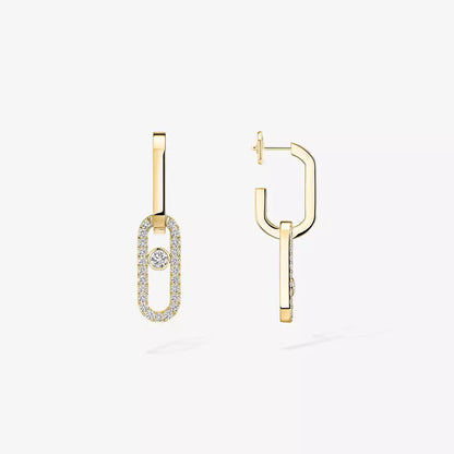 [Triumph Jewelry]Move Link Diamond Earrings