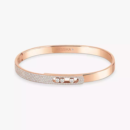 [Triumph Jewelry]Move Noa Rose Gold Pavé Diamond Bangle Bracelet