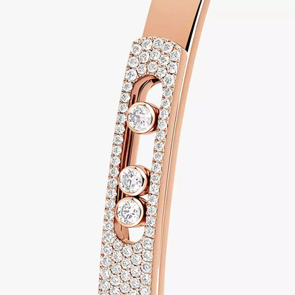 [Triumph Jewelry]Move Noa Rose Gold Pavé Diamond Bangle Bracelet