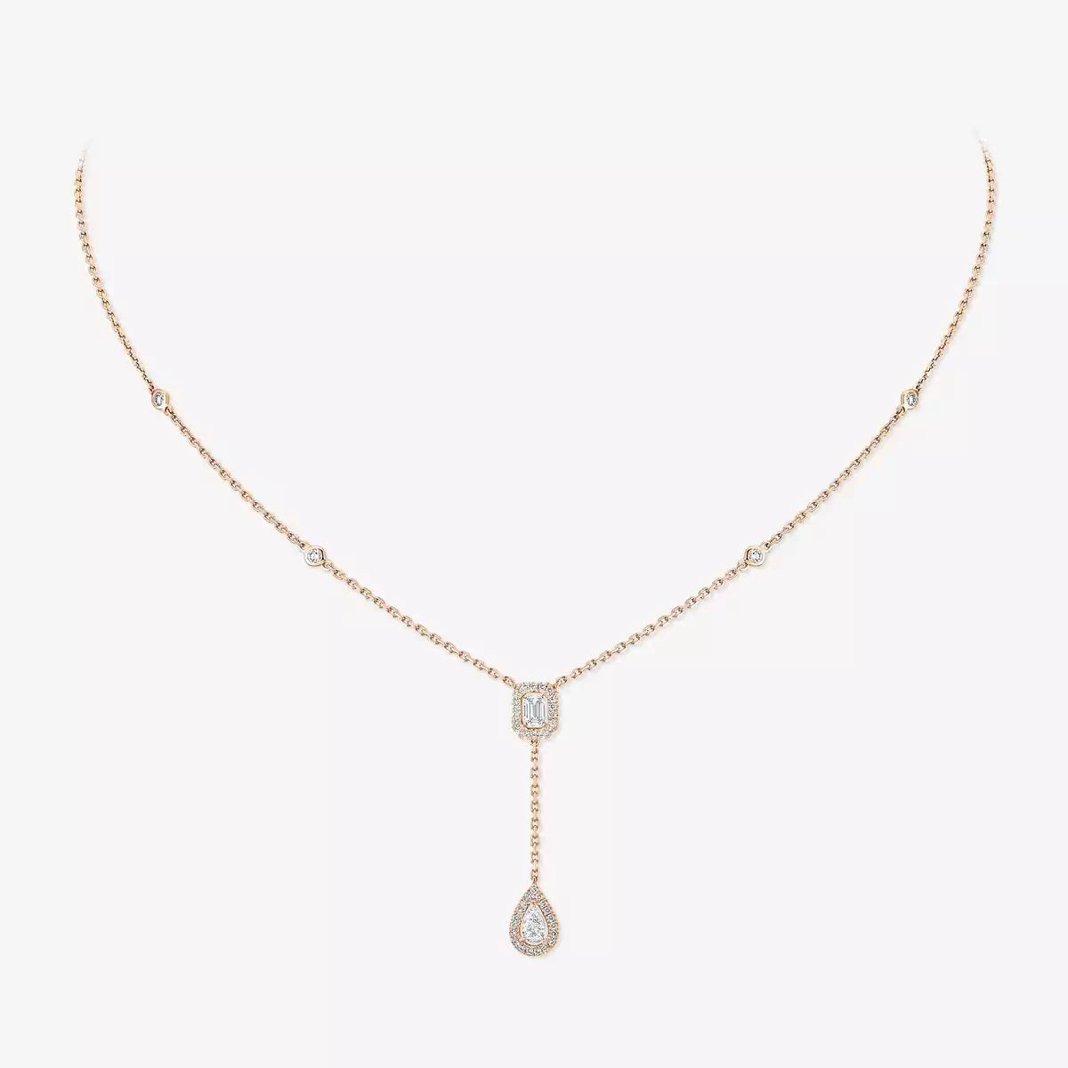 [Triumph Jewelry]Gold Diamond Tie Necklace