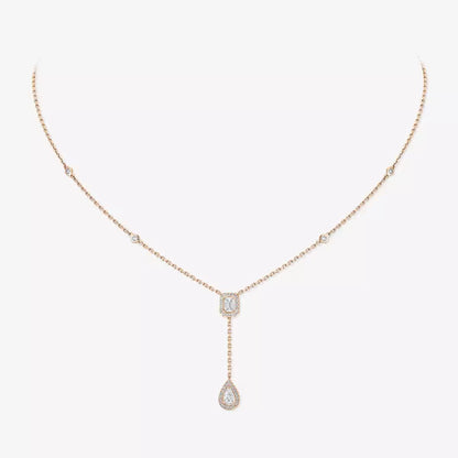 [Triumph Jewelry]Gold Diamond Tie Necklace