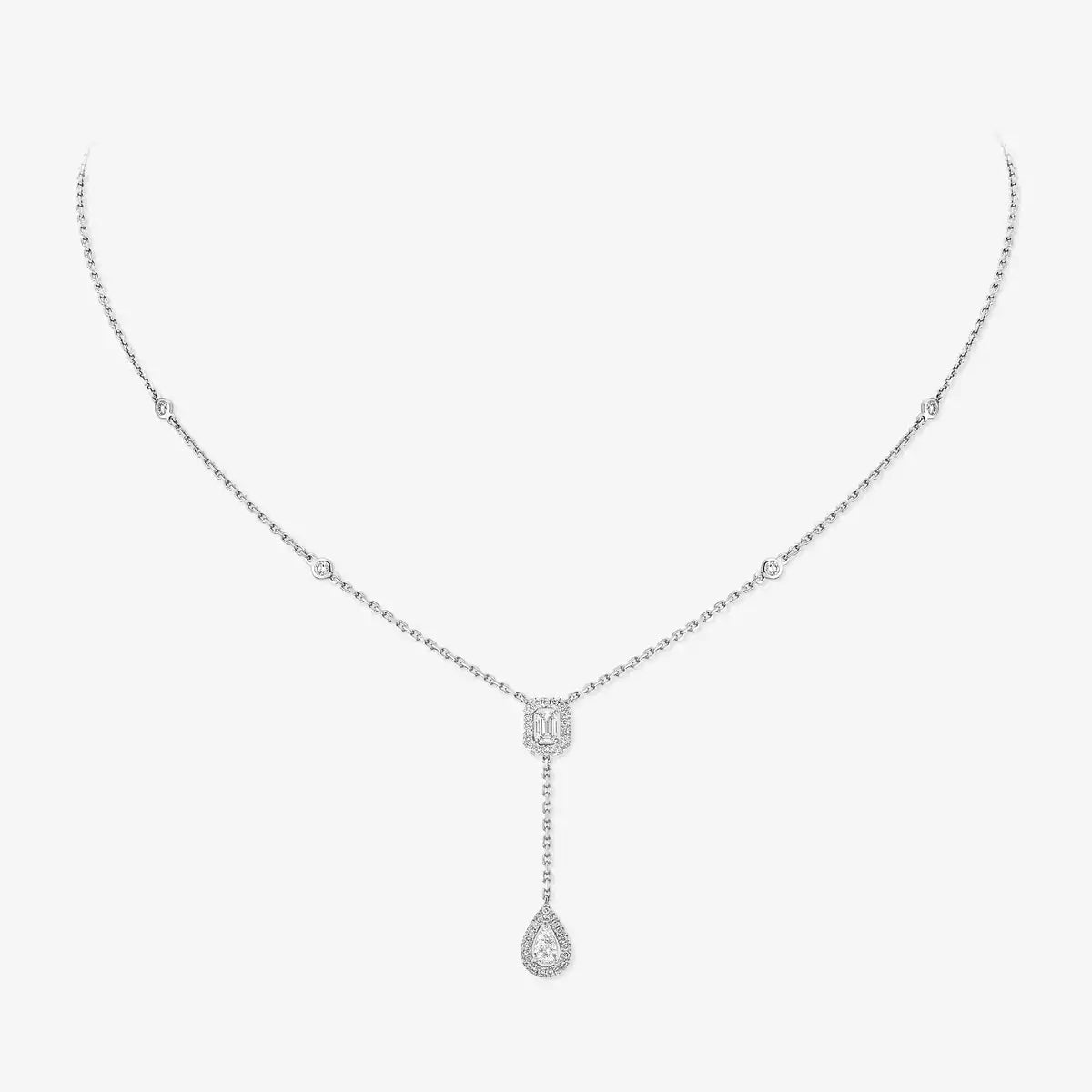 [Triumph Jewelry]Gold Diamond Tie Necklace