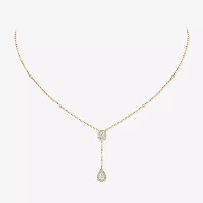 [Triumph Jewelry]Gold Diamond Tie Necklace