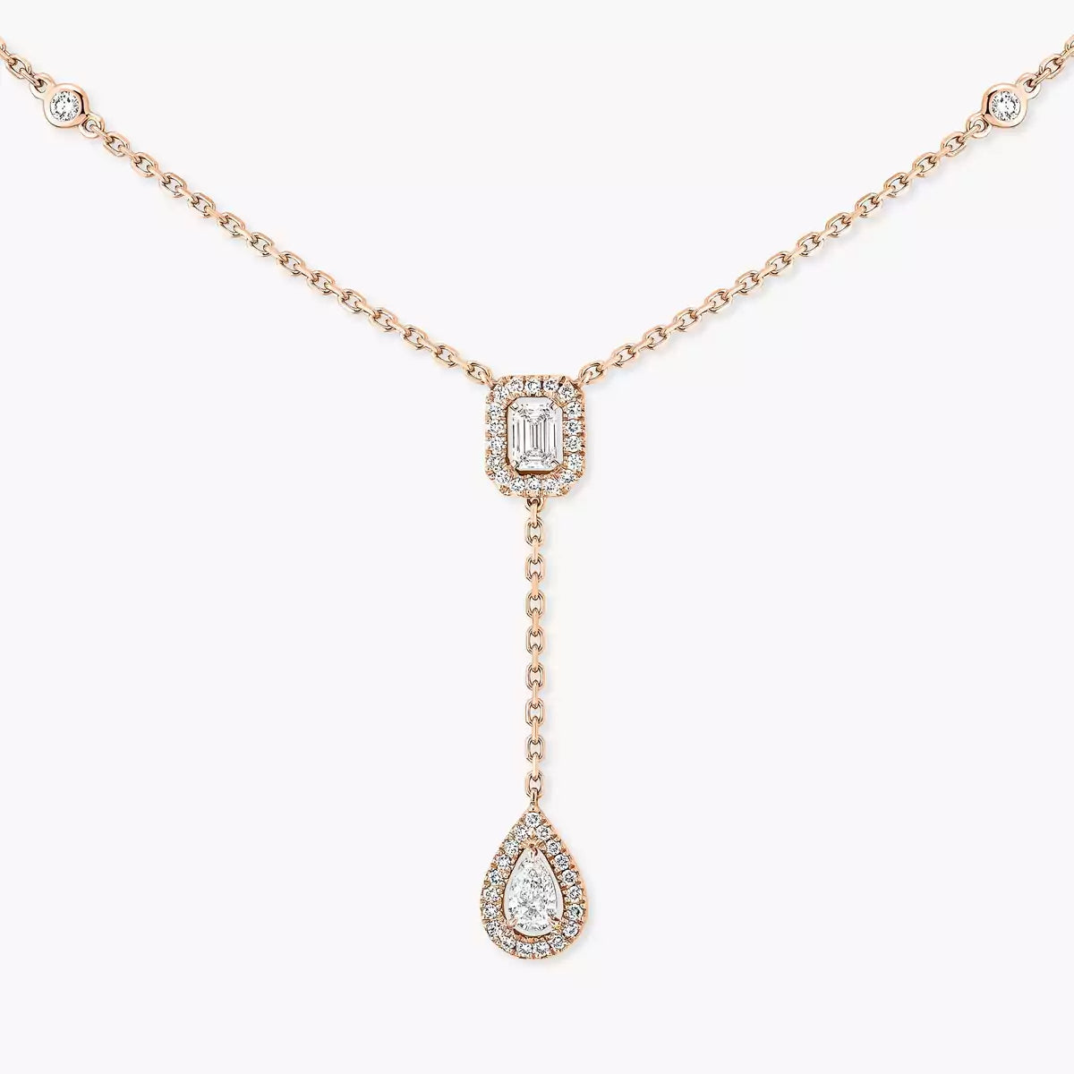 [Triumph Jewelry]Gold Diamond Tie Necklace