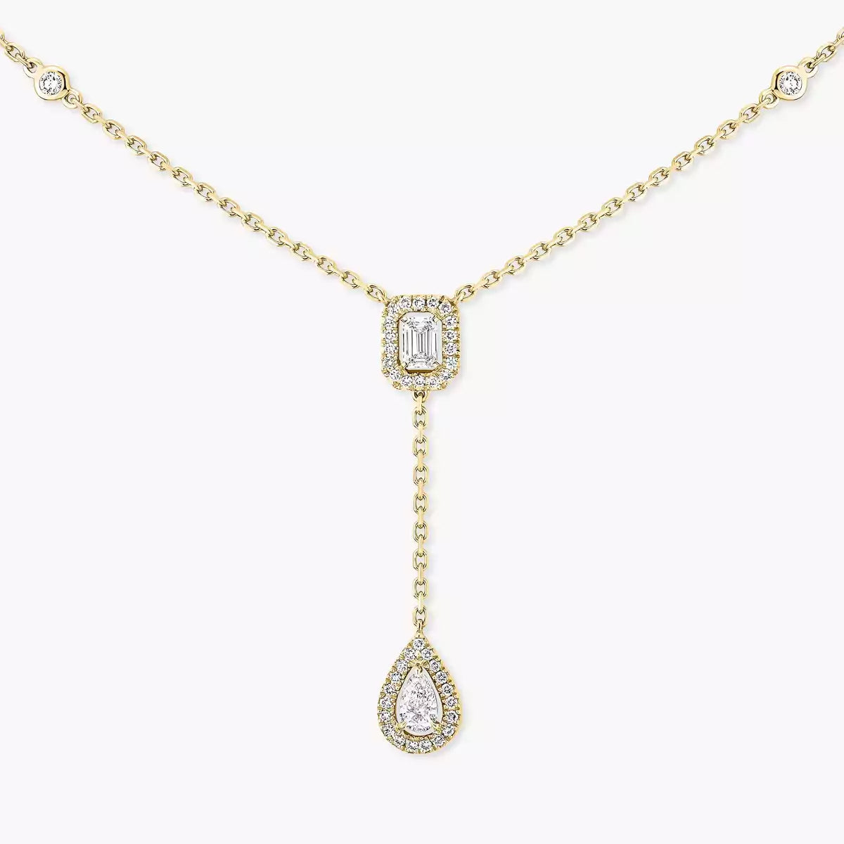 [Triumph Jewelry]Gold Diamond Tie Necklace