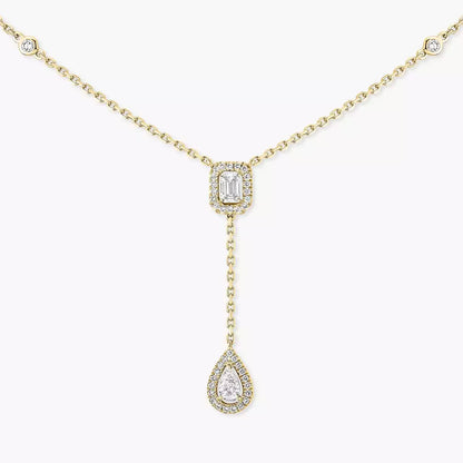 [Triumph Jewelry]Gold Diamond Tie Necklace