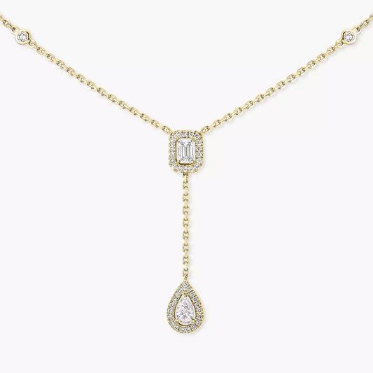 [Triumph Jewelry]Gold Diamond Tie Necklace