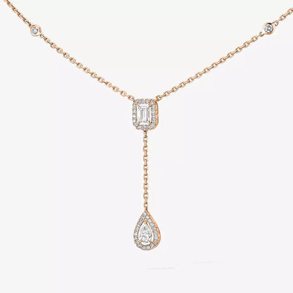 [Triumph Jewelry]Gold Diamond Tie Necklace