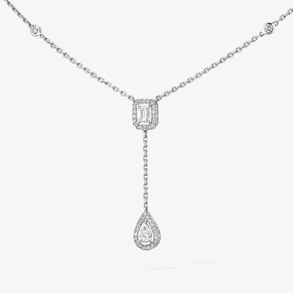 [Triumph Jewelry]Gold Diamond Tie Necklace