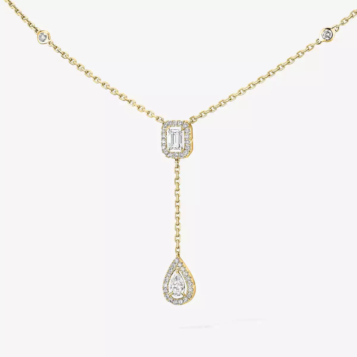 [Triumph Jewelry]Gold Diamond Tie Necklace