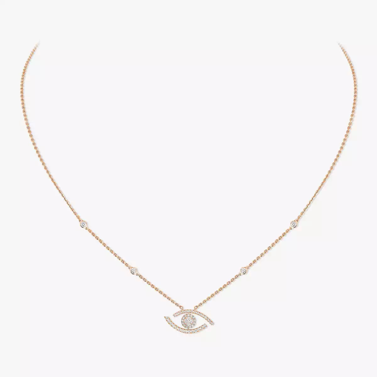 [Triumph Jewelry]Pave_ Diamond Necklace Lucky Eye