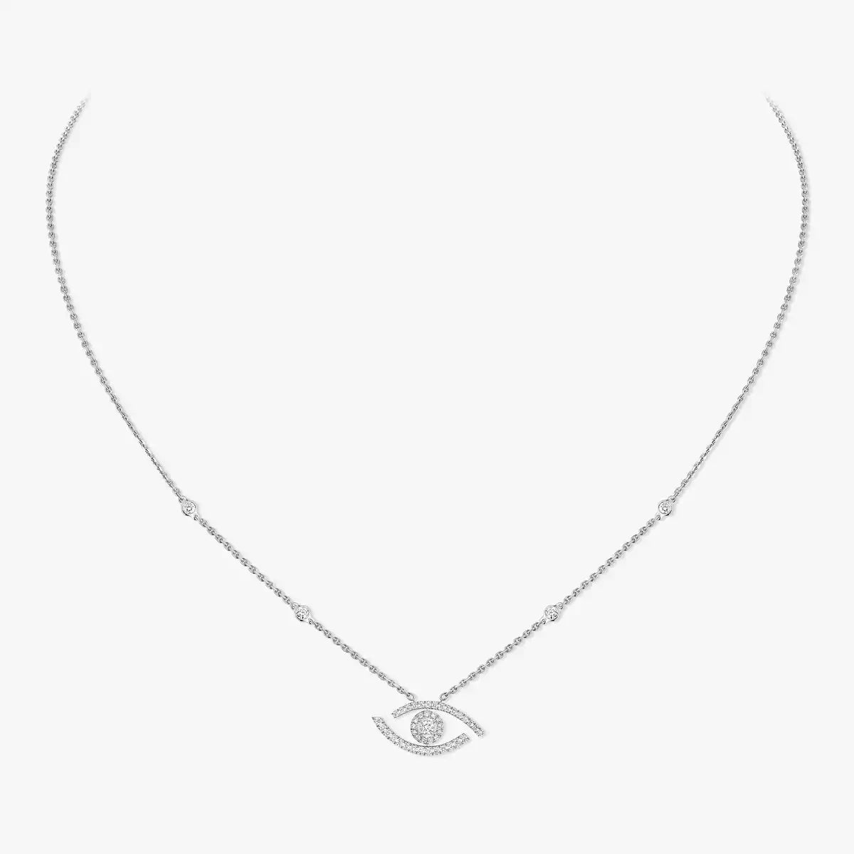 [Triumph Jewelry]Pave_ Diamond Necklace Lucky Eye