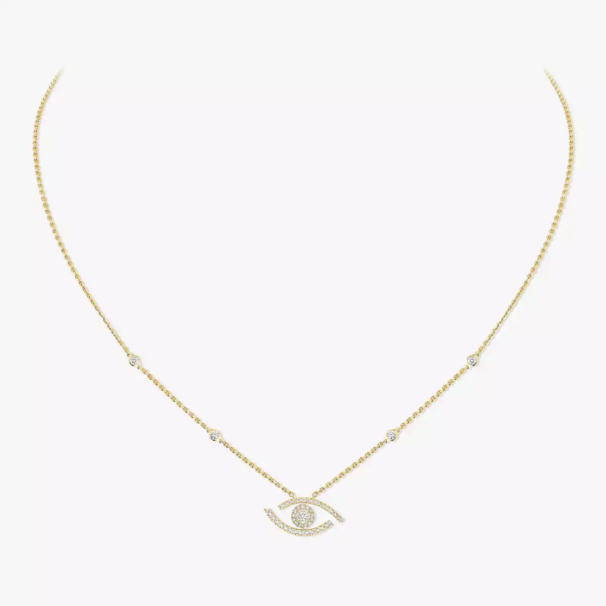 [Triumph Jewelry]Pave_ Diamond Necklace Lucky Eye